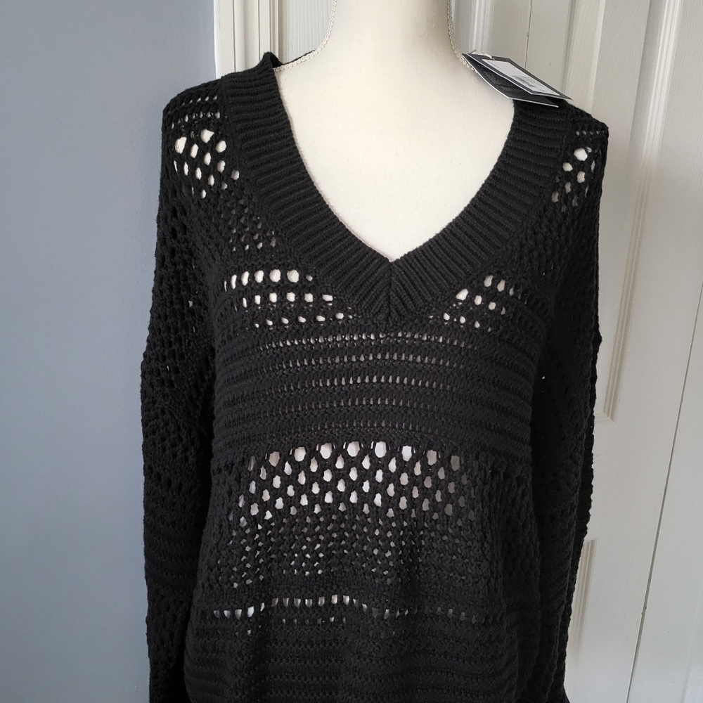 Universal thread black crochet sweater.